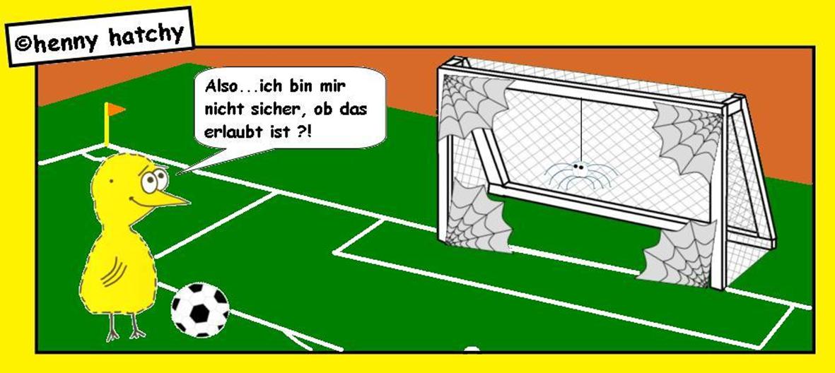 henny hatchy Fuball Weltmeisterschaft 2010 Sdafrika Henny hatchy Sniggel Wyrm Plumbee jimjams Kken Spinne Schnecke Hummel Regenwurm Wurm Comic Cartoon Tor Spinnenweben Spinnennetz netz Freisto Regeln Regel Regelversto Elfmeter Elfer schieen Torwart 